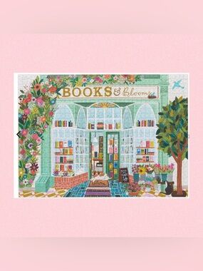 New Sealed WerkShoppe Books & Blooms 1000 Puzzle for Book Lovers Fancy Foil